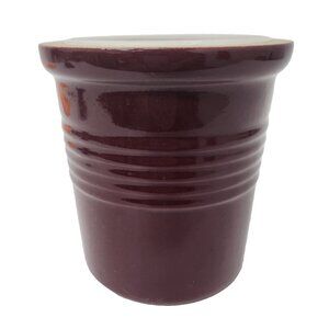 The Pampered Chef Family Heritage Stoneware Cooking Utensil Crock Holder Maroon
